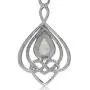 Silvershake Teardrop Cabochon 925 Sterling Silver Celtic Love Heart Eternity Dangle Leverback Earrings Jewelry for Women Silvershake Teardrop Cabochon 925 Sterling Silver Celtic Love Heart Eternity Dangle Leverback Earrings Jewelry for Women