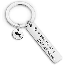 Eigso Inspirational Keychain Be A Unicorn in A Field of Horses Motivational Encouragement Jewelry Gift Unicorn Bracelet Unicorn Jewelry for Teen Girls Sister Son