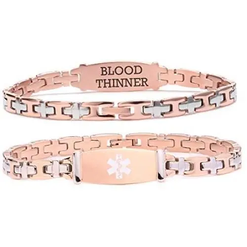 linnalove Lady Medical Alert id Bracelets-Stainless Steel Medical Bracelets for Women-7.5'' linnalove Lady Medical Alert id Bracelets-Stainless Steel Medical Bracelets for Women-7.5''