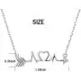 925 Sterling Silver Arrow Heart Cardiogram Lifeline Pulse Heartbeat Pendant Necklace for Women Teen Girls Birthday Gift, 18 inch + 2 inch
