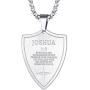 FaithHeart Joshua 1:9/Proverbs 4:23/Philippians 4:13/Luke 1:37 Bible Verse Pendant Necklace, 18K Gold Plated/Stainless Steel Shield/Dog Tag Jewelry with 3MM Box Chain