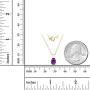 Solid 10K Yellow, White, Rose Gold 7x5mm Oval Genuine Or Created Gemstone Birthstone 18'' Rope Chain Necklace | 10K Gold Necklace For Women