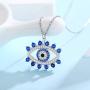 JUSTKIDSTOY Evil Eye Necklace for Women Girls Sterling Silver Lucky Blue Eye Pendant Neckalces Evil Eye Jewelry Gifts