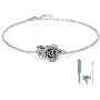 MANBU Rose Cremation Urn Jewelry for Ashes - 925 Sterling Silver Memorial Keepsake Ring Bracelet Necklace Gift for Women, Bereavement Gift for A Loss of The Loved One
