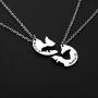 AKTAP Best Friend Necklaces Matching Wolf and Fox Best Friends Jewelry Bestie 01 bestie 02 BFF gifts Friendship Necklace for 2