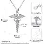 Nofade Silver Caduceus Symbol of Medicine Necklace 925 Sterling Silver Pendant Necklace for Doctor or Nurse Perfect Holiday Gift Jewelry Gift Nofade Silver Caduceus Symbol of Medicine Necklace 925 Sterling Silver Pendant Necklace for Doctor or Nurse Perfect Holiday Gift Jewelry Gift