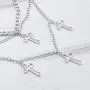 HMIXN Punk Chain Chokers Pendants for Women E Girl, Silver Color Alloy Hollow Cross Layered Choker Necklaces
