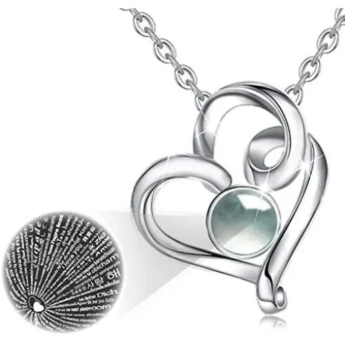 AEONSLOVE I Love You Necklace 100 Languages Projection 925 Sterling Silver Infinity Heart Pendant Love Necklaces Jewellery for Girlfriend Women Wife Girls Birthday Anniversary Romantic Gifts for Her AEONSLOVE I Love You Necklace 100 Languages Projection 925 Sterling Silver Infinity Heart Pendant Love Necklaces Jewellery for Girlfriend Women Wife Girls Birthday Anniversary Romantic Gifts for Her