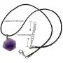 Natural Amethyse Crystal Pendant Necklace for Women Men Raw Amethyst Crystal Cluster Chakra Stones Energy Healing Crystals Necklace Reiki Chakra Meditation Therapy