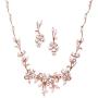 Mariell Elegant Vine Rose Gold Necklace and Earrings Set for Weddings, Brides & Formals