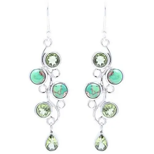NOVICA Multi-Gem Peridot .925 Sterling Silver Dangle Earrings, Green Sheen NOVICA Multi-Gem Peridot .925 Sterling Silver Dangle Earrings, Green Sheen