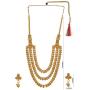 Efulgenz Indian Bollywood Gold Tone Antique Vintage Coin Style Bridal Wedding Multilayer Strand Bridal Necklace Earring Jewelry Set