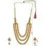 Efulgenz Indian Bollywood Gold Tone Antique Vintage Coin Style Bridal Wedding Multilayer Strand Bridal Necklace Earring Jewelry Set