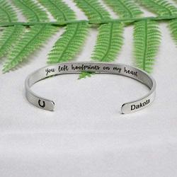 Joycuff Horse Memorial Gifts for Teen Girls Horse Lover Jewelry Sympathy Bracelets for Women Daughter Sister Girlfriend Best Friend Wife Mantra Cuff Bangle Remembrance Gifts