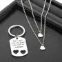 ENSIANTH Father Daughter Gift These Girls Stole My Heart They Call Me Daddy Keychain Set Heart Cut out Necklace for Daughter ENSIANTH Father Daughter Gift These Girls Stole My Heart They Call Me Daddy Keychain Set Heart Cut out Necklace for Daughter