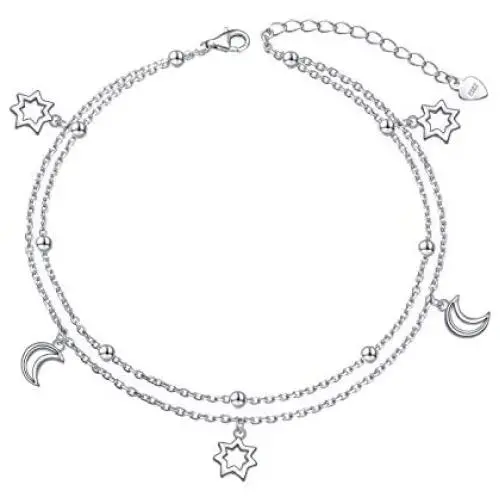 DAOCHONG Anklet for Women S925 Sterling Silver Adjustable Foot Ankle Bracelet DAOCHONG Anklet for Women S925 Sterling Silver Adjustable Foot Ankle Bracelet
