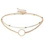 Konpicca 18K Gold Plated Chain Choker Necklace Tiny Pearl Lucky Heart Circle Link Necklace Sets Minimalist Layering Stacking Jewelry for Women