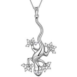 Aurora Tears 925 Sterling Silver Lizard Jewelry Women Animal Gecko Necklace/Earring Animal Jewellery