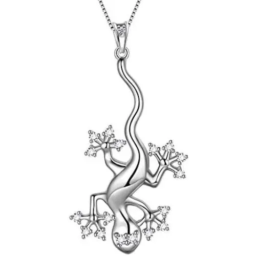 Aurora Tears 925 Sterling Silver Lizard Jewelry Women Animal Gecko Necklace/Earring Animal Jewellery Aurora Tears 925 Sterling Silver Lizard Jewelry Women Animal Gecko Necklace/Earring Animal Jewellery