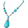 Suyi Long Pendant Turquoise Necklace for Women Bohemian Handmade Beaded Necklace Jewelry