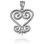 Sterling Silver African Adinkra Sankofa Heart Pendant Necklace