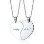 Mealguet Jewelry Personalized Custom Stainless Steel His and Hers A Set of 2 Matching Heart Puzzle Pendant Necklace