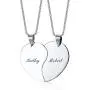 Mealguet Jewelry Personalized Custom Stainless Steel His and Hers A Set of 2 Matching Heart Puzzle Pendant Necklace Mealguet Jewelry Personalized Custom Stainless Steel His and Hers A Set of 2 Matching Heart Puzzle Pendant Necklace