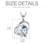 TOUPOP Mom Gifts s925 Sterling Silver Mother Child Dolphin Necklace Ocean Cute Animals Pendant Jewelry Gifts with Blue Heart Crystal for Women Mom Girls Birthday Mothers Day
