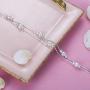 BlingGem Bracelet for Girls 925 Sterling Silver Cross Beads Bracelet Silver Balls Layer Chain Boho Beach Dainty Heart Charm Bracelet Gift for Women Summer