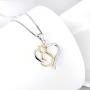 YFN Cat Necklaces 925 Sterling Silver Two-Tone Heart Jewelry, Love Heart Necklace for Women,Girls Cat Lovers