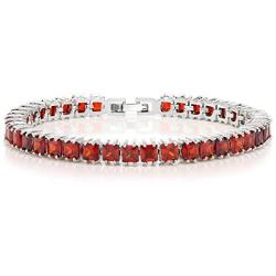 Gem Stone King 15.00 Ct Sparkling Princess Cut Cubic Zirconia CZ Tennis Bracelet 7 Inch