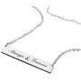 ZUNON Necklace Engraved Always & Forever Wedding Anniversary Bar Necklaces Girlfrined Charm Pendant