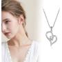Sterling Silver Only You Heart Necklaces for Women Girl,Anniversary Valentines Day Mothers Day Jewelry Gifts for Her