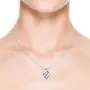 Shell Style Oval Aquamarine and Diamond Pendant Necklace in Silver (4x3mm Aquamarine) Shell Style Oval Aquamarine and Diamond Pendant Necklace in Silver (4x3mm Aquamarine)