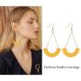 KINIVA Genuine Leather Earrings Vintage Dangle Drop for Women Girls