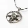 HAQUIL Baphomet Necklace - Stainless Steel, Inverted Pentagram Sabbatic Goat Pendant - PU Leather Cord, 19.7'' HAQUIL Baphomet Necklace - Stainless Steel, Inverted Pentagram Sabbatic Goat Pendant - PU Leather Cord, 19.7''