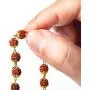 Authentic Rudraksha Mala- 6-7mm 5face Genuine Himalayan Rudraksha Seeds with Golden Color Caps Religious Ornament Rosary Japa Mala Necklace - Imported from Nepal (6mm-1pc)