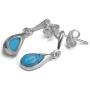 Sterling Silver Imitation Turquoise Small Drop Dangle Earrings