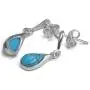 Sterling Silver Imitation Turquoise Small Drop Dangle Earrings