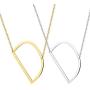 LOYALLOOK Large Sideways Initial Necklace for Women Big Letter Script Name Stainless Steel Pendant Letter Necklace