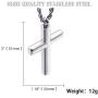 Molike Simple Stainless Steel Cross Pendant Necklace Men Women, 20-24 Inch Twist Rope Chain