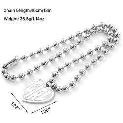 Womens iGirl Heart Pendant Necklace - Double Side Letter Necklace Stainless Steel Harajuku Female Symbol Gothic Streetwear Chain Necklace for Girls