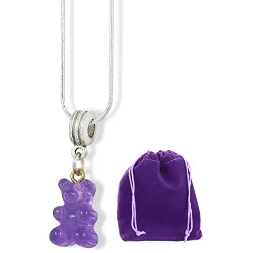 Emerald Park Jewelry Gummy Bear Charm Snake Chain Necklace Emerald Park Jewelry Gummy Bear Charm Snake Chain Necklace