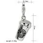 Trendy Rhodium Plated 3D Coffee Cup Floating Lobster Clasp Charm for Key Chain Trendy Rhodium Plated 3D Coffee Cup Floating Lobster Clasp Charm for Key Chain