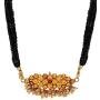 Efulgenz Mangalsutra Indian Gold Plated Multistrand Black Beaded Pearl Pendant Wedding Choker Necklace Jewelry