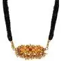 Efulgenz Mangalsutra Indian Gold Plated Multistrand Black Beaded Pearl Pendant Wedding Choker Necklace Jewelry