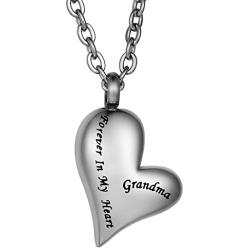 COCO Park Love Heart Stainless Steel Urn Pendant Necklace Ash Memorial Keepsake Cremation Jewelry