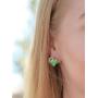 Leafael Infinity Love Crystal Heart Bundle Jewelry Set Opal Jade Green Healing Stone for Luck Gifts for Women Necklace Earrings Bracelet, Silver-tone