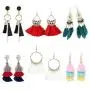 TD.IVES 6 Pairs Tassel Thread Earrings,Dangle Earring for Women, Bohemian Dangle Drop Earring Set for Women Girls Statement Fashion Jewelry