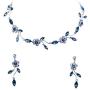 Faship Gorgeous Rhinestone Crystal Floral Necklace Earrings Set